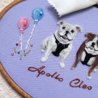 Friendship Of Two Pets & Custom Handmade Felt Portrait