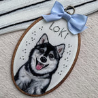 Custom Handmade Felt & Beaded Pet Portrait - Bust Style