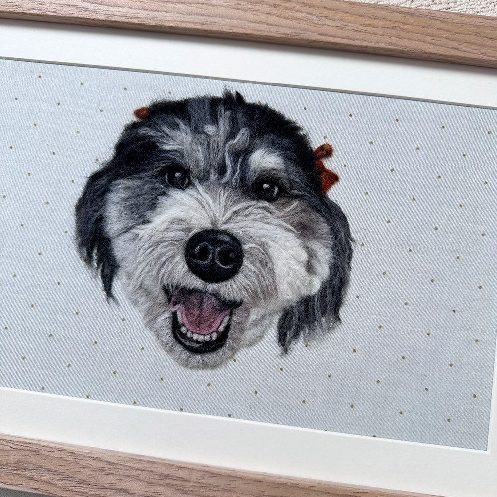Wool-Felted Pet Portrait (Wood Frame)