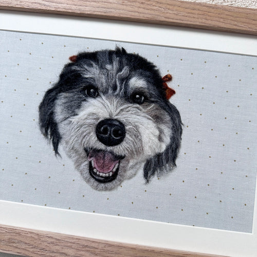 Wool-Felted Pet Portrait (Wood Frame)