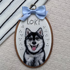 Custom Handmade Felt & Beaded Pet Portrait - Bust Style