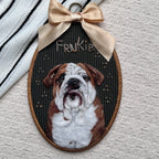Custom Handmade Felt & Beaded Pet Portrait - Bust Style