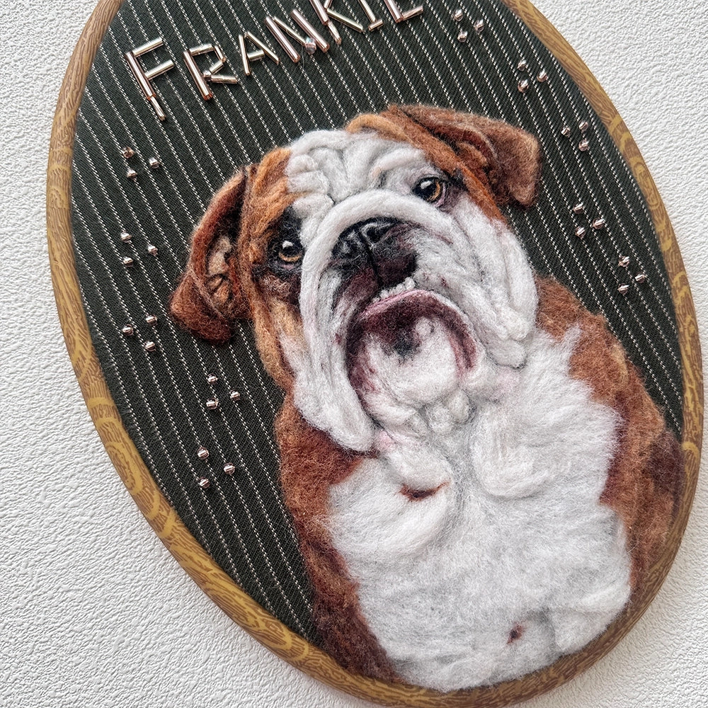 Custom Pet Wool Felt Portrait - Bespoke Fiber Art